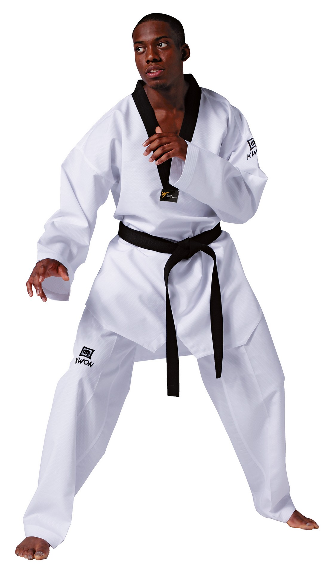 Taekwondo Anzug Revolution mit schwarzem Revers und Logo