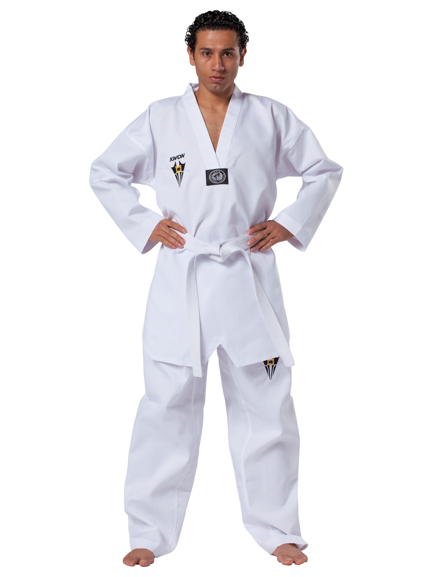 Taekwondo Anzug Starfighter mit weißem Revers und Logo